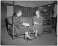 Visiting German student from Stanford with Mrs. Marian Teale (left), December 12, 1950