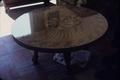 35 inch wide x 16 inch tall inlaid table, California redwood and Port Orford cedar