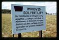 Improved Soil Fertility sign, Grassland '71 conference, Eugene, Oregon, June 1971