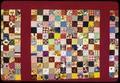 Approx. 72 x 88 inch 'Postage Stamp.' Took three years to cut out the pieces. Quilted about 1972. Saved all the pieces too little to do anything else with--cut out 1 1/2 inch scraps. Around 4, 8880 pieces without border. $500 insured