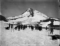 Mazamas group on snowfields below Eliot Glacier, Mt. Hood.