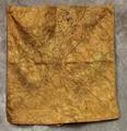 Cushion Cover of four diamond fragments of bright brown silk satin brocade in a floral design