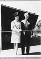 Claudia Schwartz, Miss Lincoln County, cuts the ribbon at the dedication of the new visitor's center in Aug. 1967