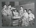 Hui-O-Hawaii Club members promoting an upcoming campus luau.