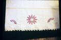 Embroidered percale pillowcase made by Mary Koehler, 1952, Portland, Oregon, 21 x 36 inch