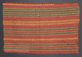 Textile Panel (used for skirts) of hand-woven striped cotton in cinnamon brown with plain stripes