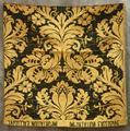 Textile panel of a reproduction of an Italian Renaissance Brocatelle in gold and black