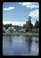 Sailboat on lake in Bend City Park, Bend, Oregon, June 1974