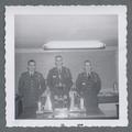 Cadet officers with drill competition trophies, 1962