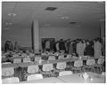 Interior of new cafeteria serving Cauthorn and Weatherford Halls, November 1957