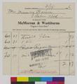 Invoice for Gertrude Bass Warner from McMorran & Washburne