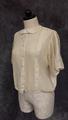 Blouse of off-white (bone) crochet with vertical fabric banding