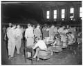 Registration and speech aptitude test being given to freshmen, Fall 1953-1954