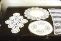 Crocheted doilies, 9.5 x 12 inches