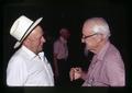 Reub Long and Wallace Kadderly at Portland Chamber of Commerce agricultural picnic, Portland, Oregon, circa 1970