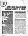 Water Quality Research and Development in Israel