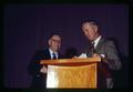 Director G. Burton Wood introducing Norman Borlaug at convocation, Oregon State University, Corvallis, Oregon, circa 1971