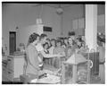 Home Economics visiting a food science laboratory during a field trip to Portland and area, April 1953