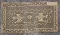 Table Runner of woven linen net with Catherine de Medici embroidery in white twisted cotton