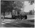 Color guard leading the commencement processional, June 1952