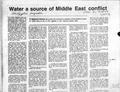 Water a source of Middle East Conflict
