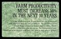 "Farm Productivity Must Increase 50%" presentation slide, circa 1965
