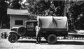 Forest Service truck at Oakridge Civilian Conservation Camp F25, Co. 943, Willamette National Forest