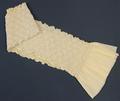 Obiage of beige chiffon with diagonal bands of white tipped puckered design