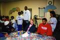 Portland Trail Blazers players and staff visit the Senior Center