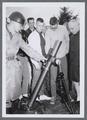 OSU ROTC cadets mortar inspection, Ft. Lewis visit, April 1963