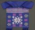 Satchel of indigo woven silk with hand-brocaded 8-pointed stars, floral motifs, and zig-zag geometric band