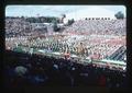 High school marching bands in Parker Stadium, Oregon State University, Corvallis, Oregon, 1977