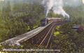 Train on Dollarhide trestle on the Siskiyou range