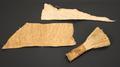 Textile fragment of heavyweight, blond barkcloth
