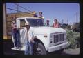 Pea harvesting crew with truck, Umatilla County, Oregon, 1974
