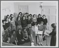 Barbara Keasey, Director for Alpha Delta Pi, leads chorus rehearsal, 1951