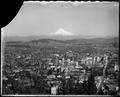 Bird's eye view, Mt. Hood and Portland.  View East from Washington Park