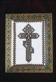 12 x 15 inch framed cross-stitched cross, frame made by John Kornik, made 1977
