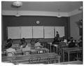 Shorthand instruction in a Secretarial Science class, Fall 1957