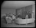 Students reading in the lounge of Heckart Lodge