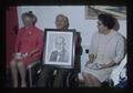 Louisa Langan, Bill Langan and Louisa Odell with sketch of Bill Langan, Corvallis, Oregon, 1970