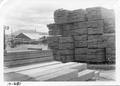 Boards piled up at sawmill