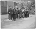 President Strand (front left) with colleagues on commencement day, June 4, 1950