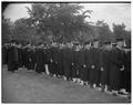 Students lining up for commencement processional, June 1954