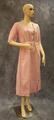 Dress of pink linen with ecru tape lace insertions
