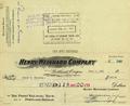 Henry Weinhard Company Check to William H. Wessinger