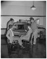 Aero club looks at model wind tunnel, Milosh Popovich assisting, October 1953