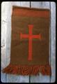 takana-wall-hanging of cross: both sides, 18 x 10 1/2 inch (about 1976?)