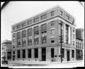 First National Bank, Albany, OR. Bicycles on sidewalk, street in foreground.