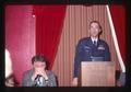 Colonel Lynn Guenther speaking at Triad Club, Oregon State University, Corvallis, Oregon, 1977